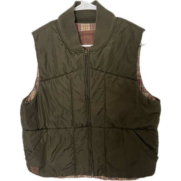 Ralph Lauren Other - Ralph Lauren Mens Puffer Vest M Olive Green Plaid Lining Full Zip Fly Fish Patch